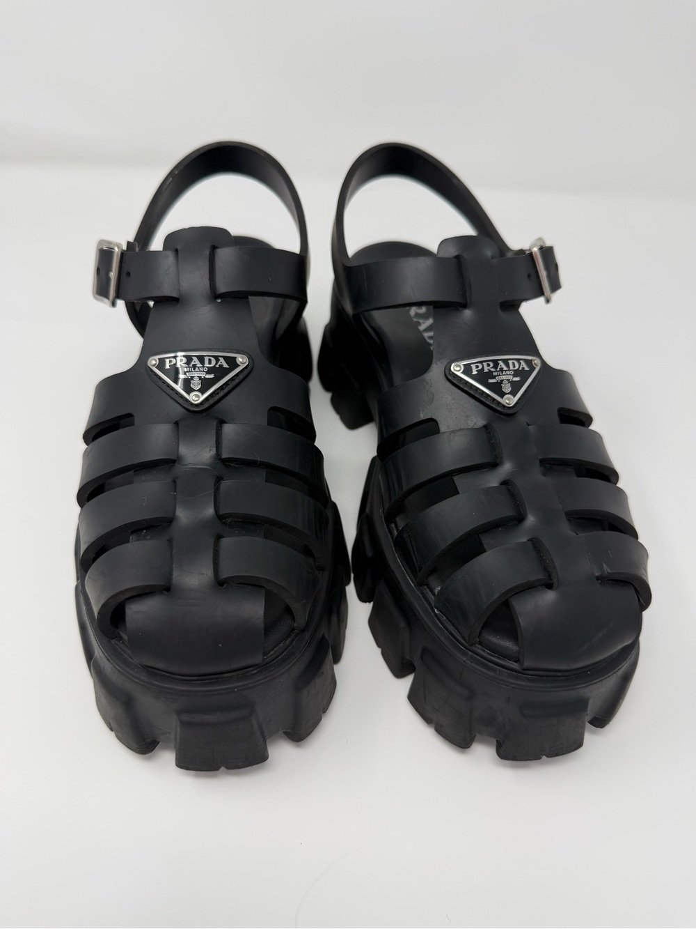 PRADA Rubber Monolith Sandals